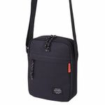 Сумка на плечо BRAUBERG COMPACT, два кармана, черная, 22х17х6 см, 271687