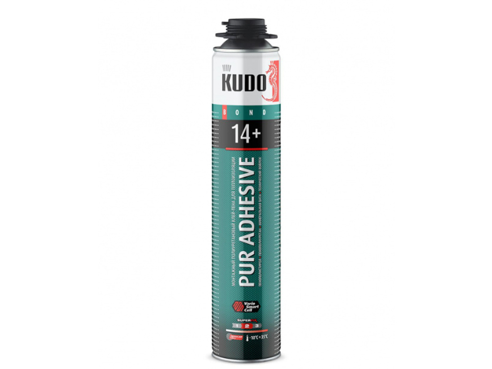 клей-пена монтажная ПРОФЕССИОНАЛЬНАЯ KUDO КЛЕЙ 14+ 1000мл PUR ADHESIVE