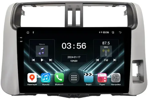 Магнитола для Toyota Land Cruiser Prado 150 2009-2013 (правый руль) - FarCar S280 монитор 9.5" IPS на Android 13, CarPlay
