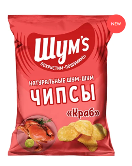 Чипсы Шумс"s "Краб" 0,140 кг, (10шт в упаковке)
