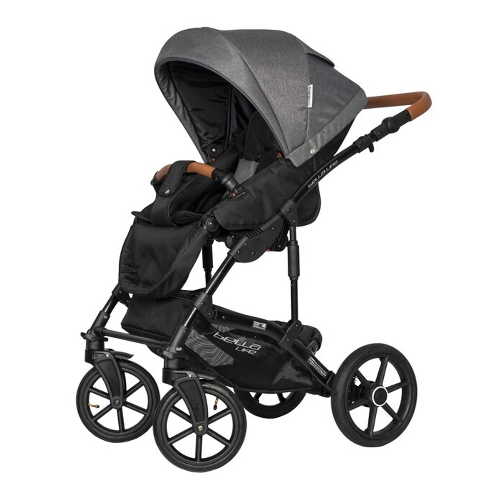 Коляска  BELLA LIFE (3 в 1) (RIKO BASIC) 06 Anthracite (графит)