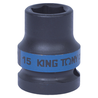 KING TONY (453515M) Головка торцевая ударная шестигранная 1/2", 15 мм