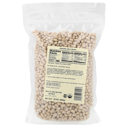 Bergin Fruit and Nut Company, Органические военно-морские бобы, 568 г (20 унций)