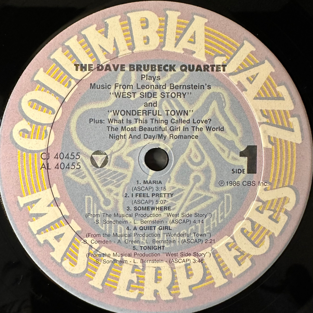 The Dave Brubeck Quartet ‎– Plays Music From West Side Story And (США 1986г.)