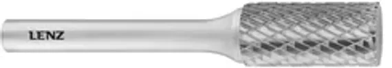 Борфреза твердосплавная LENZ форма C (цилиндр со сферическим концом), 4х16х6х50 мм, насечка №3, без покрытия, арт. LZBC 045 N3