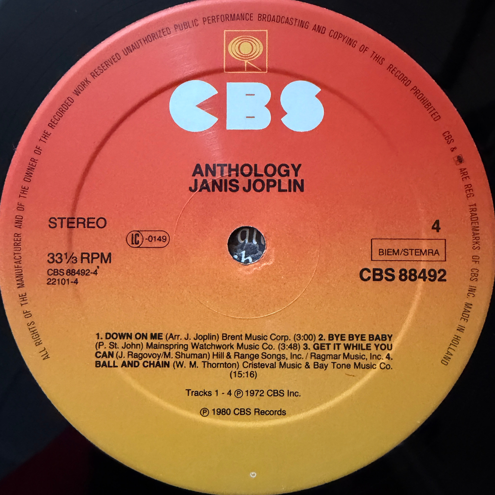 Janis Joplin – Anthology 2LP (Голландия 1980г.)