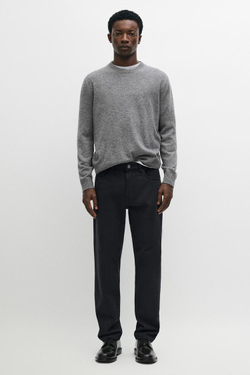 Massimo Dutti Зауженные брюки с отделкой под деним, темно-синий