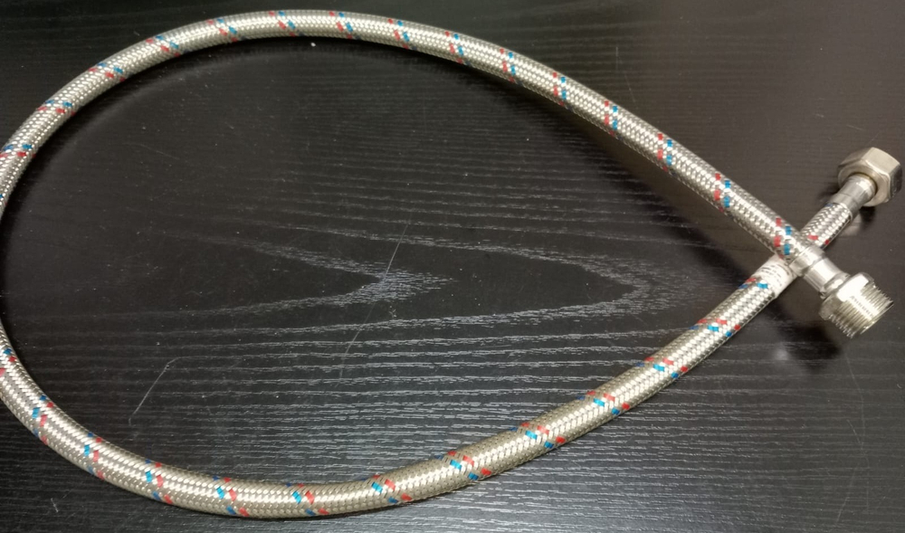 Подводка гибкая для воды оплетка из нерж стали г/ш 1/2" 1,0м