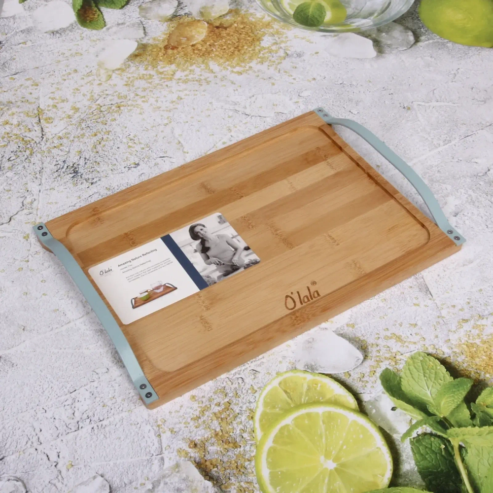 Поднос для завтрака «O'lala» 35,5*24,5*4,5см с металлическими ручками