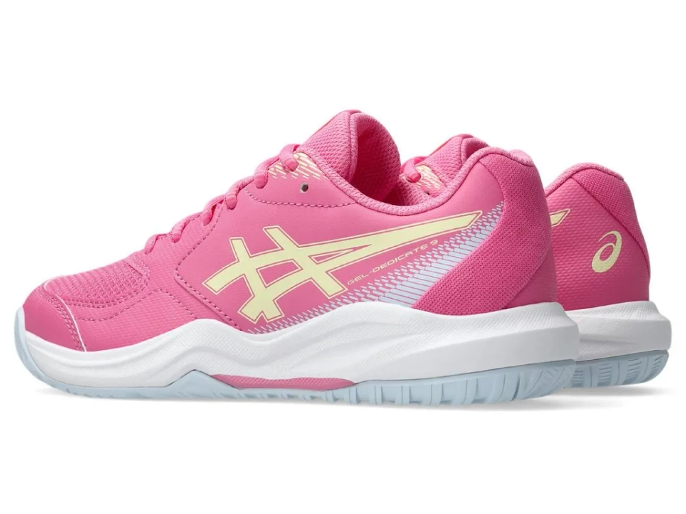 Детские теннисные кроссовки Asics Gel-Dedicate 9 GS - dragon fruit/soft yellow