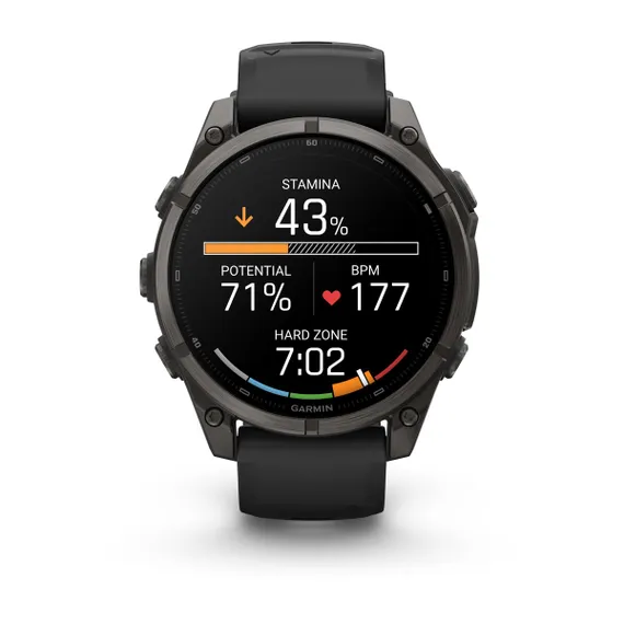Fenix 9 - 47 мм (титановый, угольно-серый DLC, черный силиконовый ремешок)