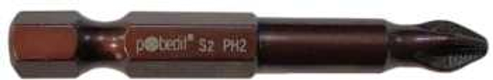 Бита DELUXE, PH 1х50 мм, S2+Bronze+AntiSlip, Pobedit 2 шт. блистер