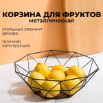 Ваза для фруктов Геометрия 25х25х8 см,(черный)