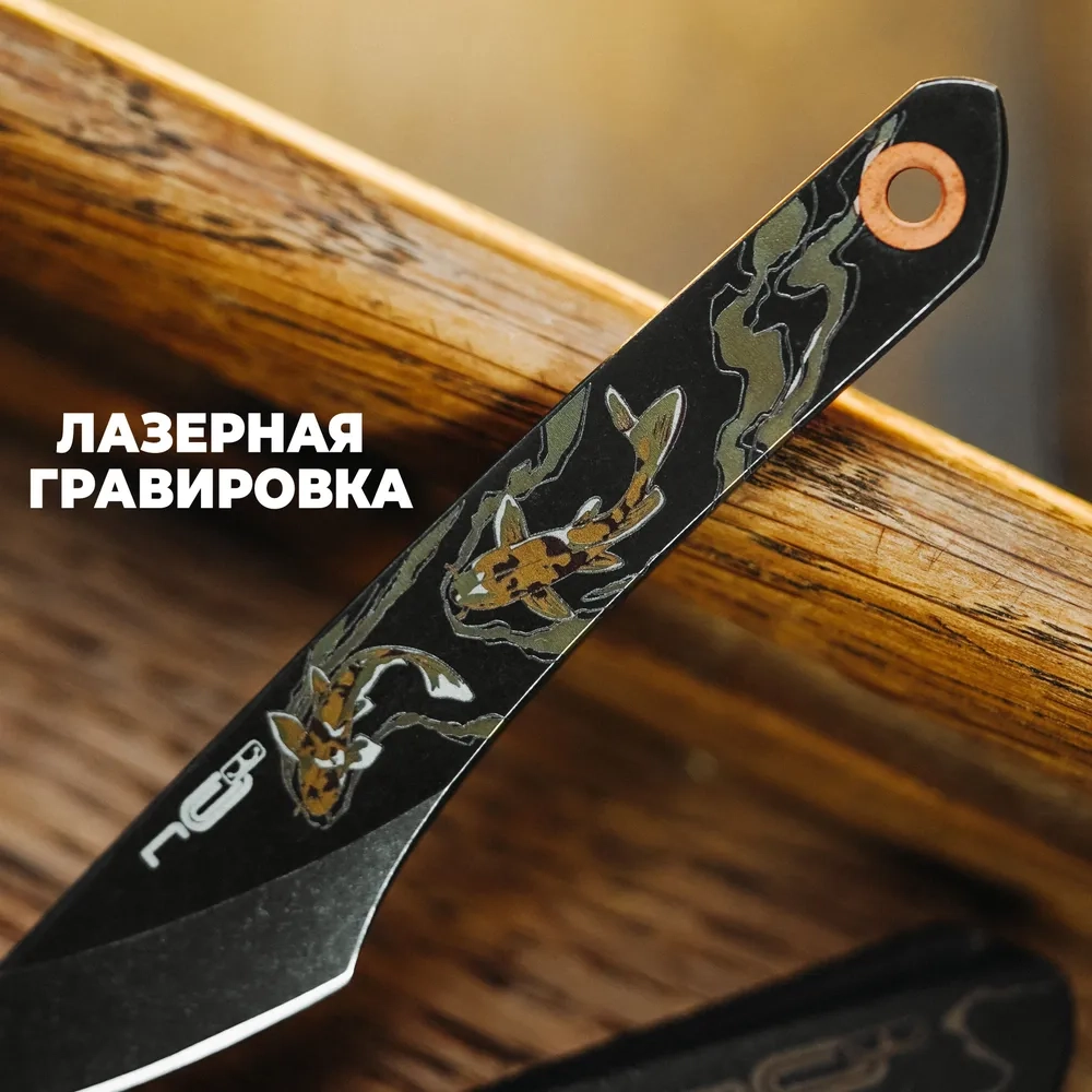 Нож NC Custom KOI Black Stonewash, Black
