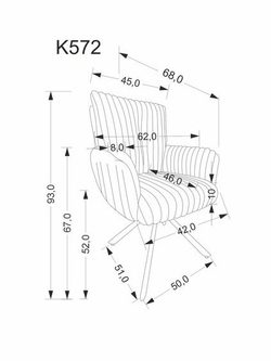 Стул HALMAR K572 серый/черный, поворотный
