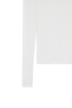 Massimo Dutti Футболка с высоким вротником из 100% шелка - Limited Edition, белый