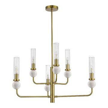 Люстра на штанге 6*Е14 SL1244.303.06 латунь/прозрачный Medea ST-Luce