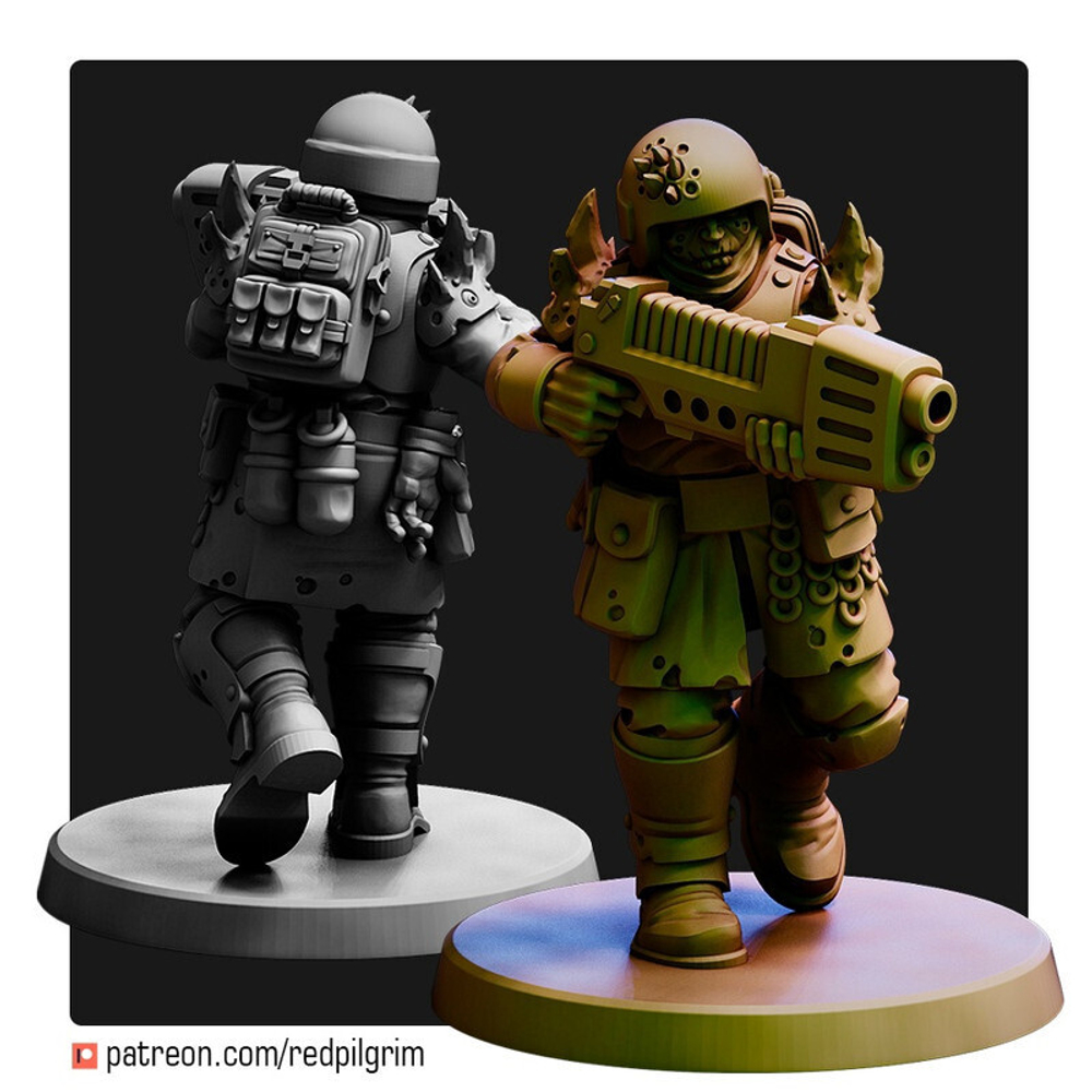 Chaos Renegade Гвардеец ренегат с плазменной винтовкой миниатюра для AOS,Waha, Настольная игра, НРИ, Варгейм, РПГ