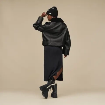 UGG Байкерская куртка Finnian LuxeFluff, черный