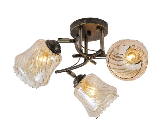 Люстра потолочная Rilon 06474/3 BRONZE+BLACK, 3×40 Вт, бронзовая и чёрная