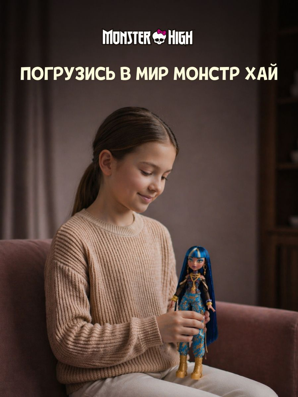 Модная кукла Монстр Хай - Клодин Вульф. Mattel Monster High Гардероб с одеждой для кукол и аксессуарами. Игрушки для девочек, HYB12