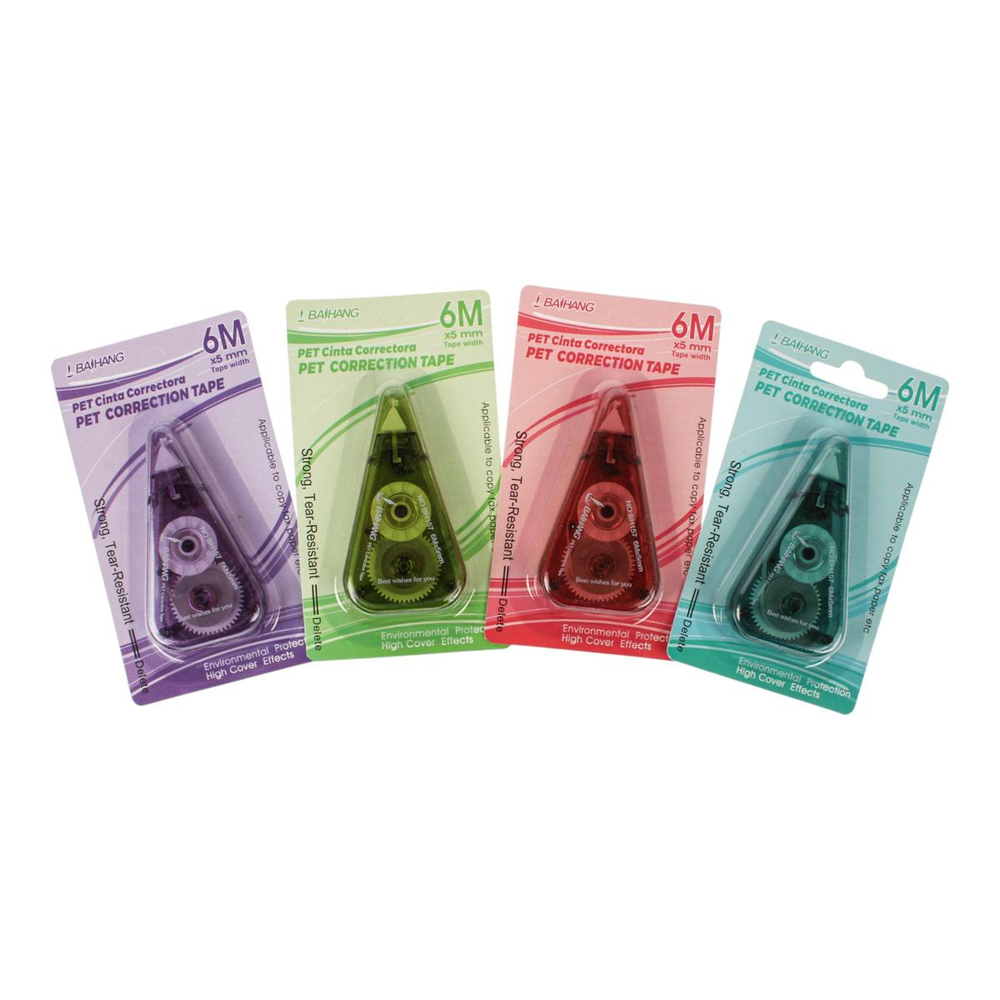 Корректирующая лента "Triangle" 5мм*6м, 4 цветf микс, на блистере