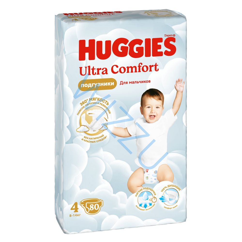 Подгузники Huggies Ultra Comfort МАЛ 4 (8-14 кг) 80 шт