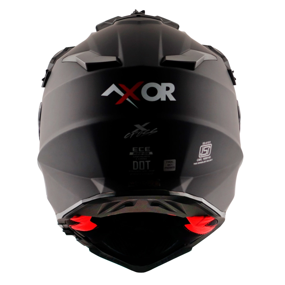 Шлем AXOR X-CROSS DUAL VISOR-E SC, с визором, цвет матовый черный (S)