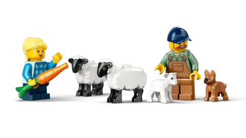 Конструктор LEGO City 60461 Красный сельскохозяйственный трактор с прицепом и овцами