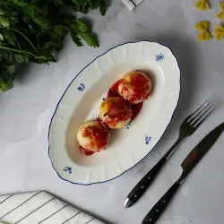 Блюдо овальное 25,2*15,7 см h3,6 см 250 мл глубокое Blue Flower P.L. Proff Cuisine [1]