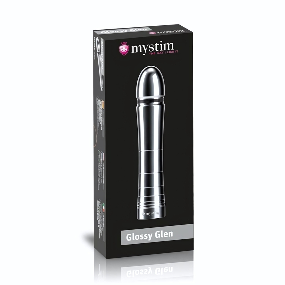 Фаллоимитатор для электростимуляции Glossy Glen Dildo - 14 см. (Цвет: серебристый)