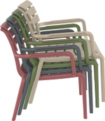 Кресло лаунж пластиковое Siesta Contract Paris Lounge, марсала