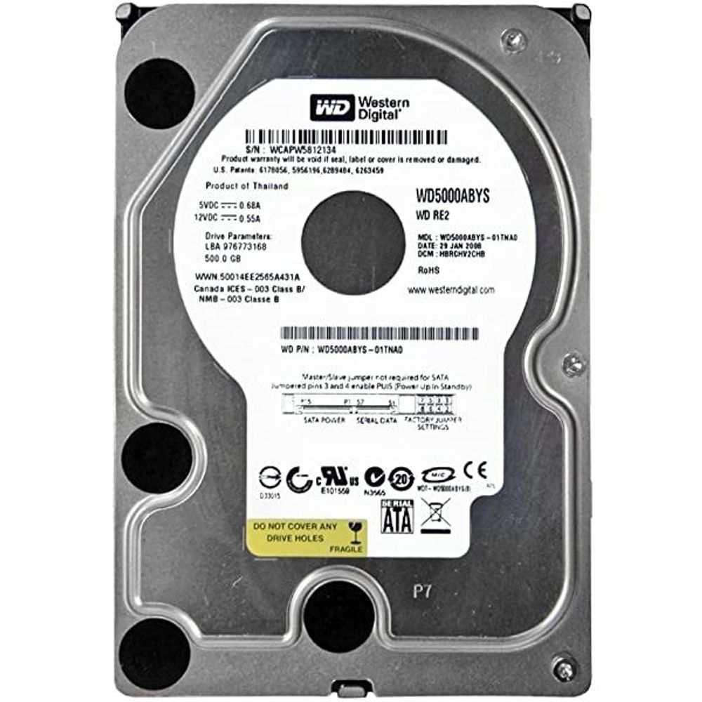 Жесткий диск Western Digital RE2 500Gb SATA 7.2k WD5000ABYS