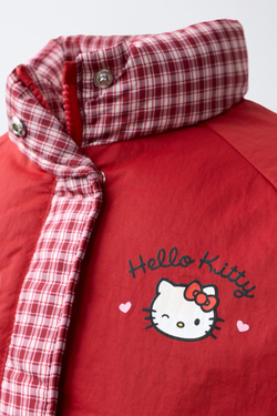 ZARA СТЕГАНАЯ КУРТКА HELLO KITTY © SANRIO, КРАСНЫЙ