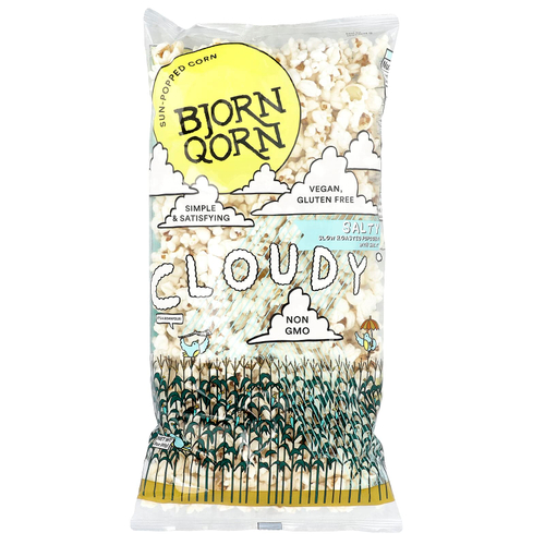BjornQorn, жареная кукуруза, соленая, мутная, 85 г (3 унции)