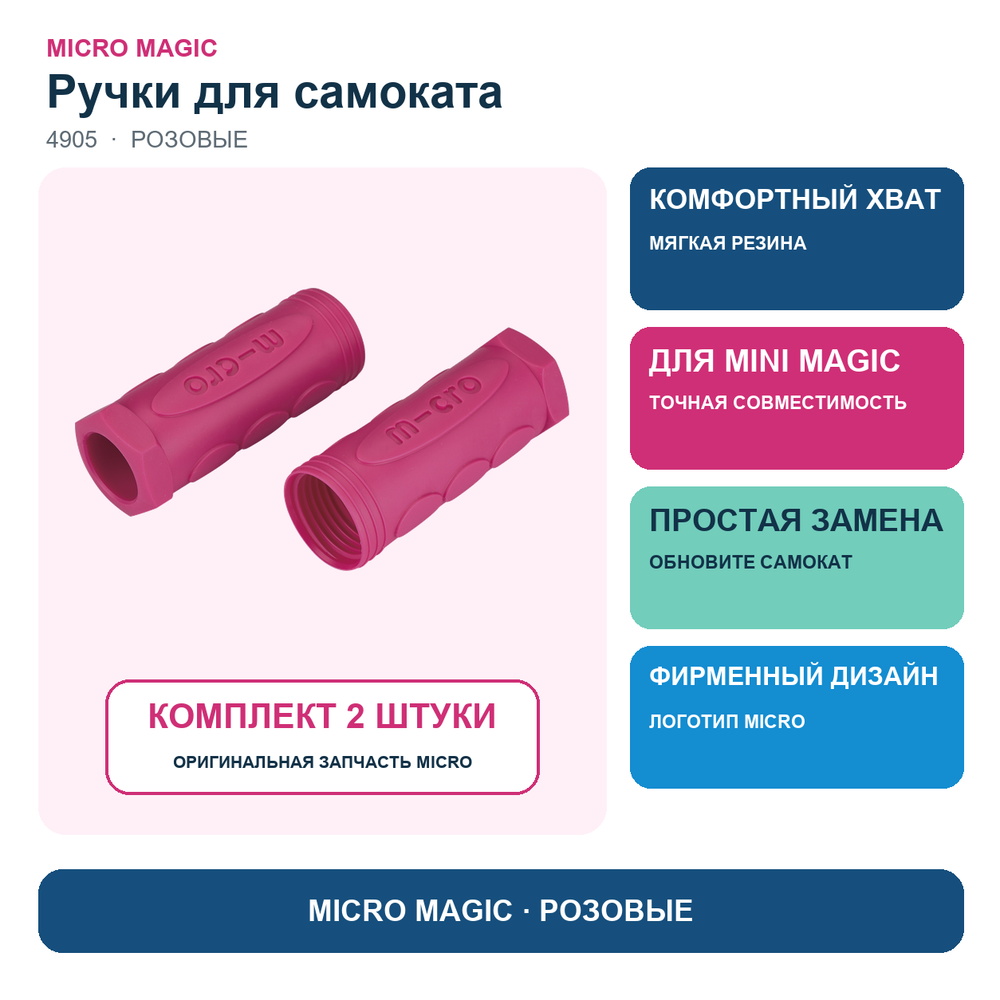 Резиновые ручки розовые для Mini Deluxe Magic