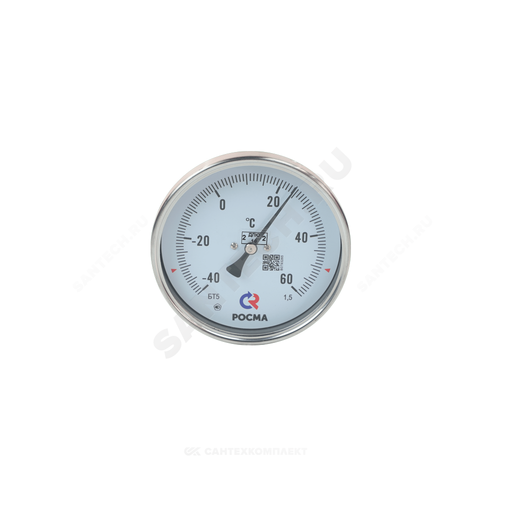 Термометр биметаллический осевой Дк100 -40+60С L=100мм G1/2" БТ-51.211 Росма 00000002522