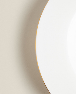 ZARA HOME СУПОВАЯ ТАРЕЛКА ИЗ КОСТЯНОГО ФАРФОРА С ОБОДКОМ