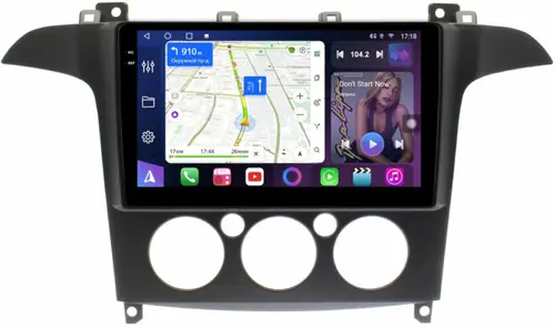 Магнитола для Ford S-Max, Galaxy 2 2006-2015 (кондиционер) - FarCar S500-TS10 монитор 9.5" QLED на Android 14, Быстрая, CarPlay, 4G SIM-слот