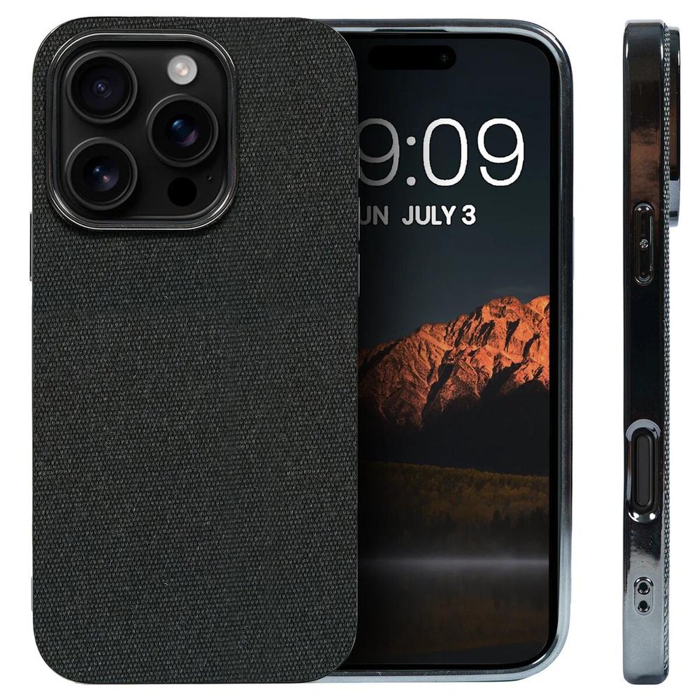 Дизайнерский чехол для IPHONE 16 PRO с мягкой тканевой поверхностью