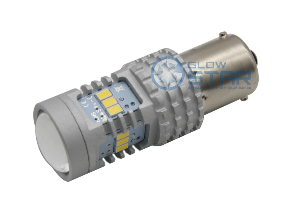 Светодиодная лампа P21W 1156-3020-14SMD без полярности, со стабилизатором (белый), 1шт