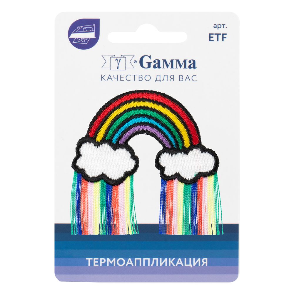 Аппликация термоклеевая "Радуга" 5х5 см, № 03, 1 шт, 01-361, Gamma ETF