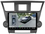 Магнитола для Toyota Highlander 2 U40 2007-2013 (крутилки декоративные) - Teyes CC3-2K-360 на Android 10, Быстрая, 2K QLED, CarPlay, 4G SIM-слот, 4 камеры в комплекте