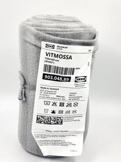 IKEA Плед VITMOSSA, Фетр, серый в полоску 120х160 см (из Финляндии)