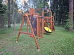 Детская площадка Савушка КУБ-8 (Махагон) с качелями Лодочка