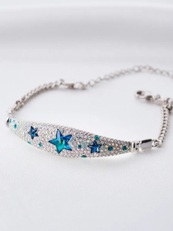 Браслет Звездное небо с синими кристаллами Swarovski