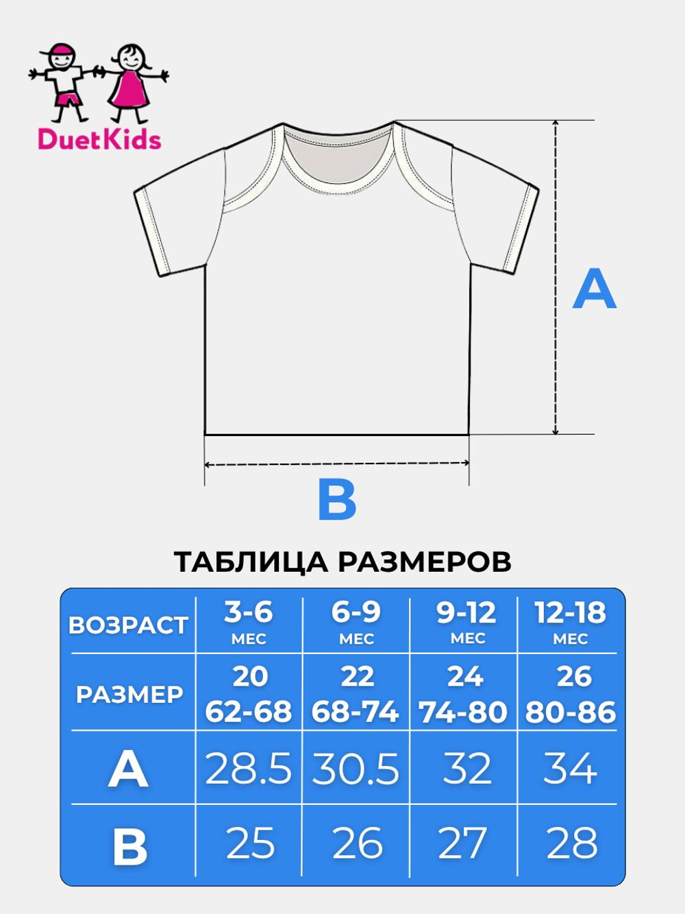 Футболки DuetKids для новорожденных бельевые набор Бонни