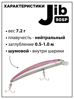 Воблер шумовой Минноу JIB 90SP 90 мм 7.2 г цвет #30