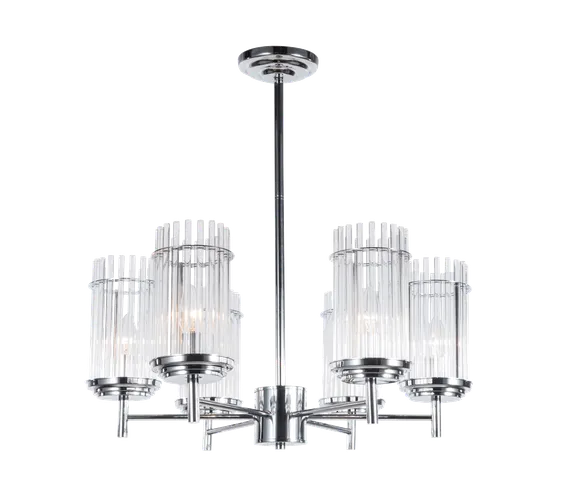 Люстра подвесная на штанге NewRgy 9234R/6 CHR, 6×40 Вт, хромированная