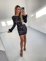 черное платье с перьями + PLUS SIZE